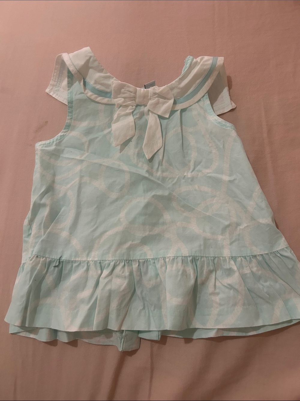 Janie and Jack Light Blue Sleeveless Bow-Trim Tank Top